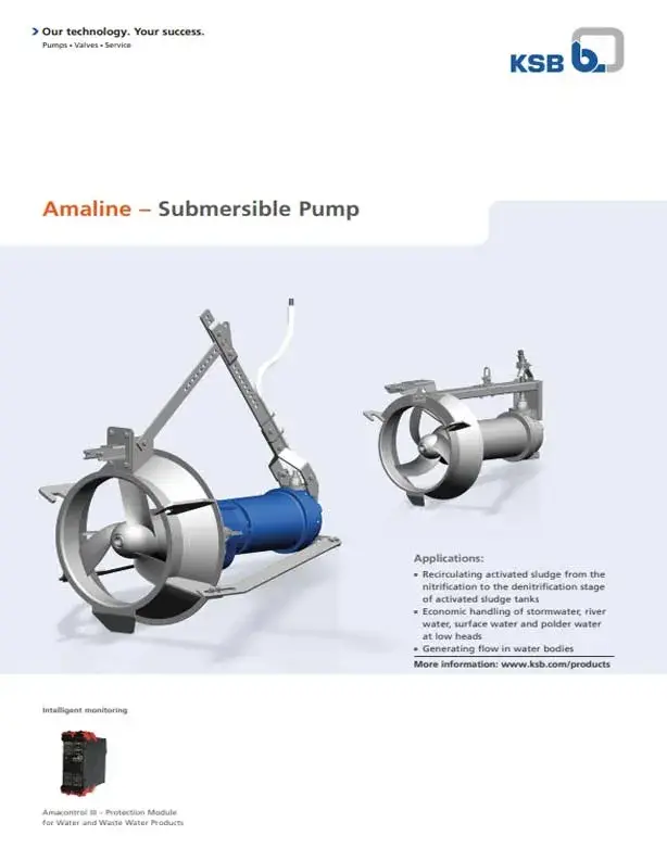 Amaline Horizontal, Wet Installation Low Head, Axial Flow Submersible Pump