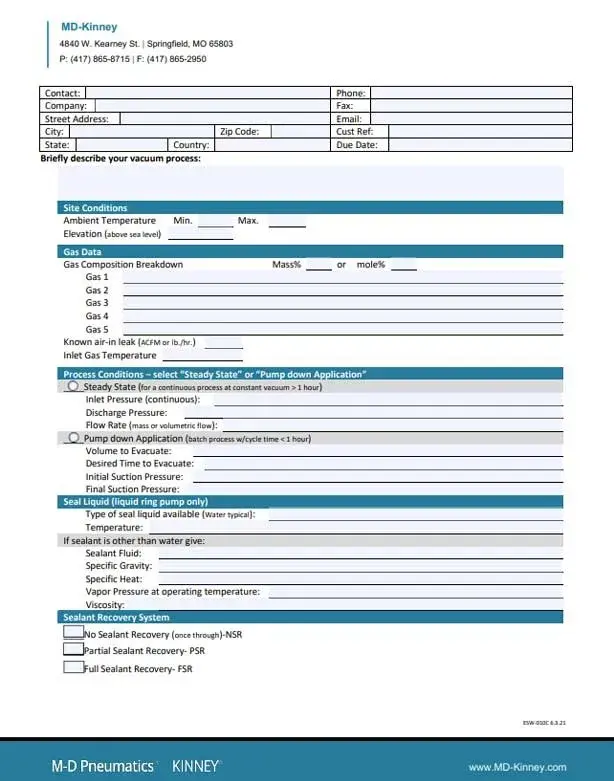 Vacuum Pump Sizing Document