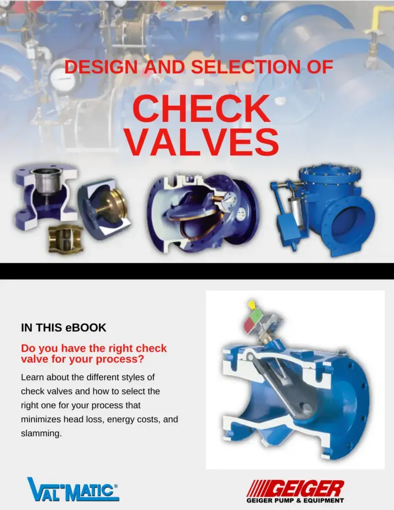 Design and Selection of Check Valves